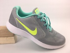 Nike Women Gray Turquoise Revolution 3 Running Shoe 819303-005 Sz 8 US 39 EUR