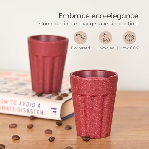 Tazas multiusos ecológicas 100 ml (paquete de 4) - fibras de bambú y cáscara ... - Imagen 4 de 5