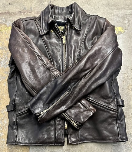 Vintage Vanson Leather Motorcycle Jacket Made in USA Sz 42 Zip Front With Liner - Picture 10 of 14