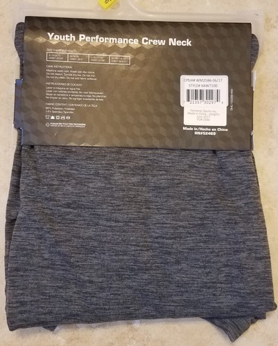 Athletic Works Youth Boys Performance Crew Base Layer Shirt Top Gry L (10-12)NEW - Picture 2 of 3