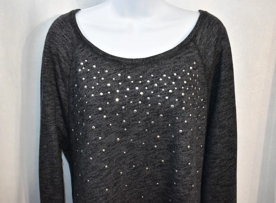 Sudadera Lane Bryant Top Negra Carbón Con Cuentas Talla 14/16 Foto 4 de 4