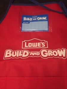 2 New Lowes Build and Grow  Childs Apron Craft Paint Play W/pouch