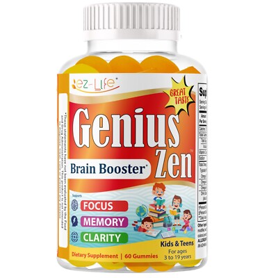 Kids Omega 3 DHA Gummies   Focus & Brain Support Vitamin for Teens- 60ct