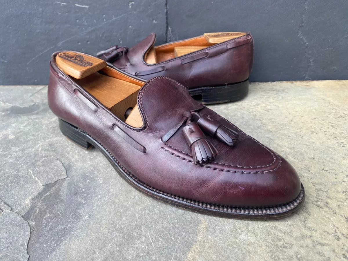 Alden 663 Burgundy Calf Leather Moc Toe Tassel Loafers Dress Shoes Men's 9 B/D
