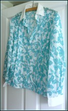 SOMMERMANN- VERY BEAUTIFUL LADIESBLOUSE - SIZE 38 - WHITE COLLAR AND CUFFS