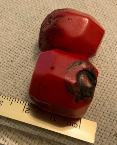 antique blood red coral lose polished faceted beads 19mm 23mm dit jewelry