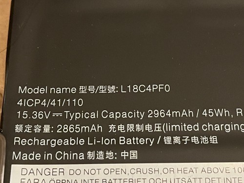 Replacement Battery for Lenovo ThinkBook 13s-IWL 14s-IWL V540S - L18C4PF0 - Photo 2/2