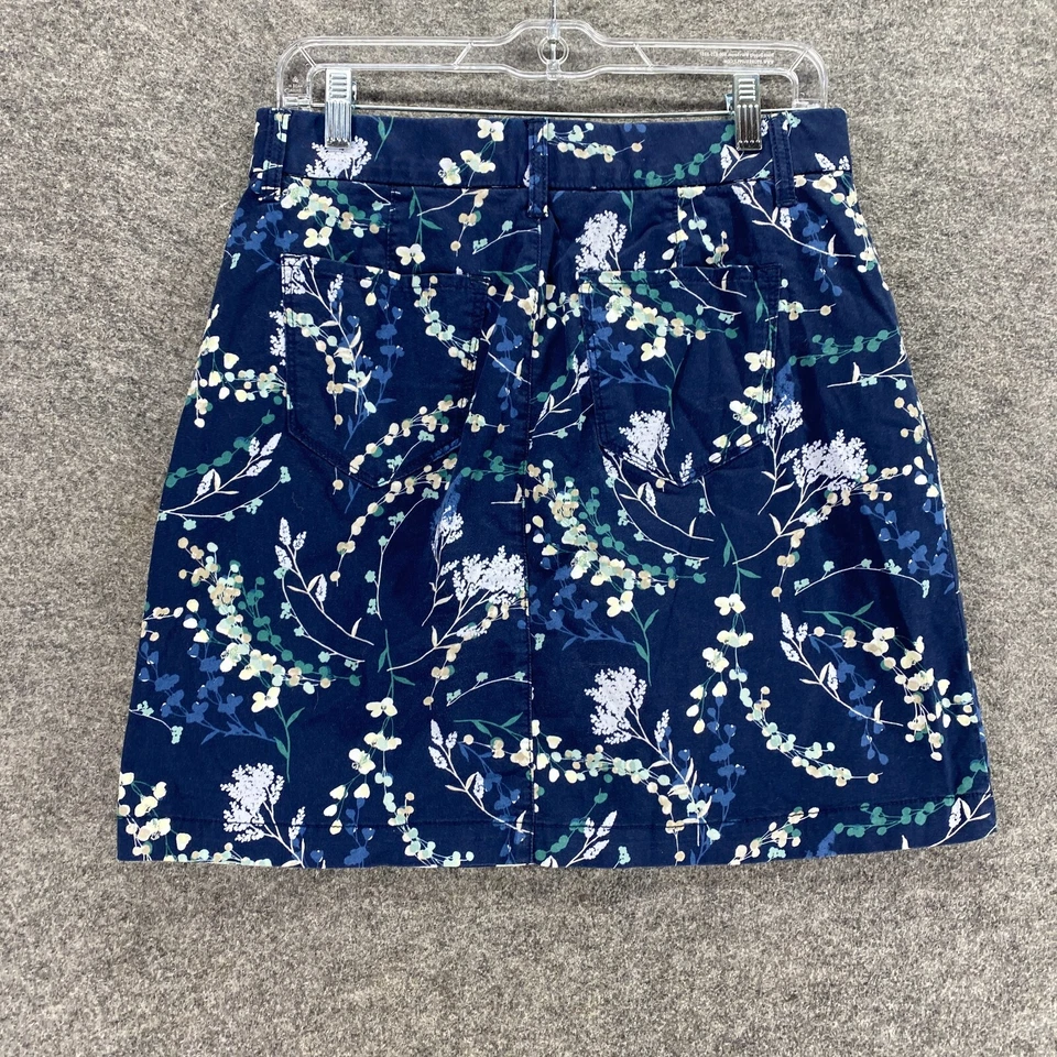 Croft & Barrow Skort Mujer 4 Azul Floral Línea A Midi Pana Bolsillos Abotonados Foto 2 de 4