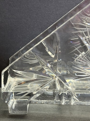 Vtg Pressed Crystal Glass Pinwheel Napkin Holder Letter Holder Holiday READ - Picture 4 of 21