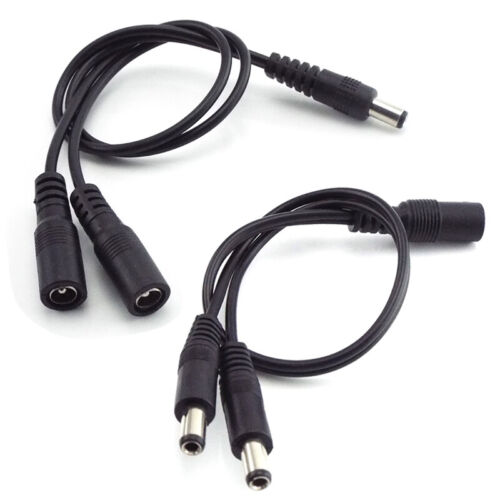 DC Power Splitter Cable Cord Adapter Female  Male CCTV Camera DVR LED strip - Photo 1 sur 8