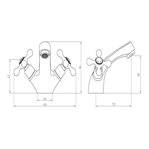 Traditional Bathroom Taps Including Basin, Bath Fillers & Bath Shower Mixer Taps - Foto 35 di 54