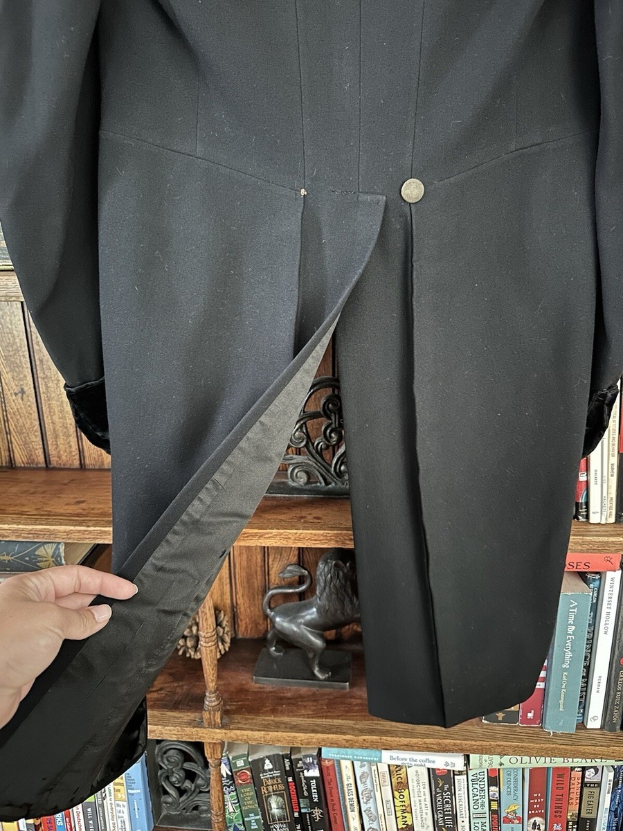 Antique 1901 Edwardian Victorian Men's Black Dress Coat Suit