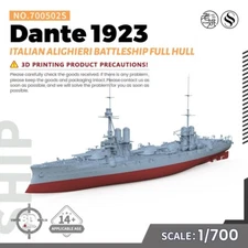 SSMODEL 502S V1.8 /700 Military Italy Dante Alighieri Battleship 1923 Full Hull