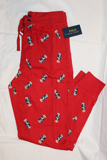 Polo Ralph Lauren Sleepwear Pants Men's Holiday Bear Christmas Pajamas Sz M RED