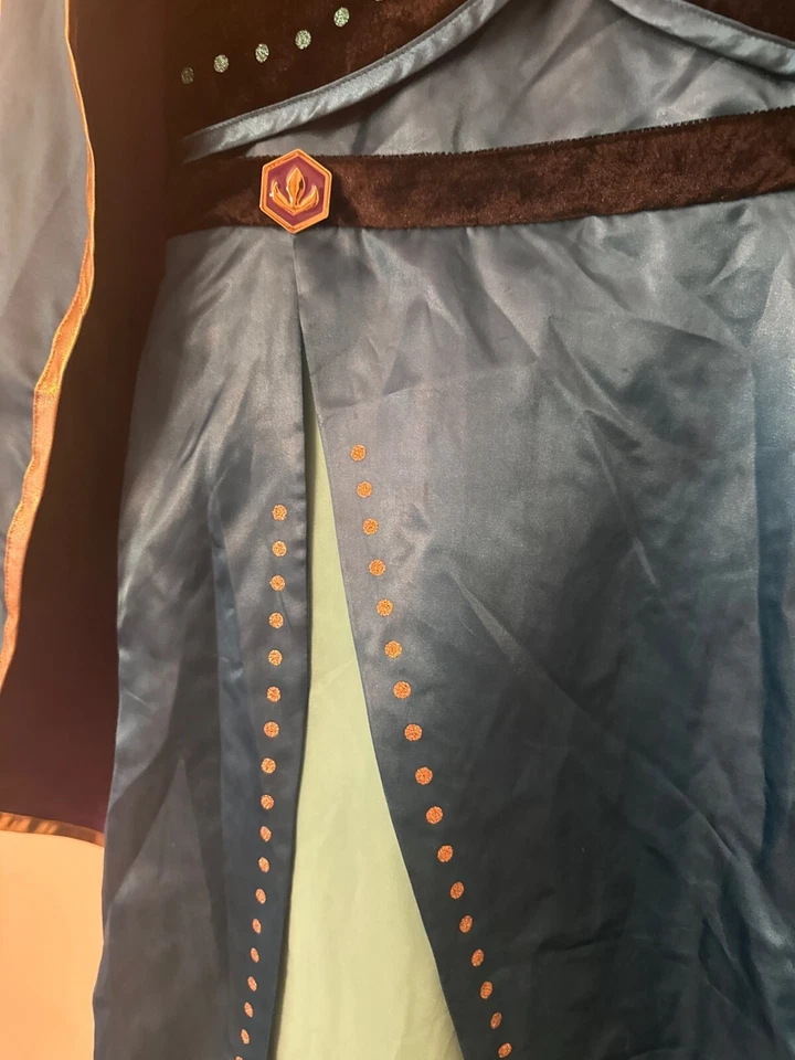 Vestido Disfraz Disney Inspirado en Frozen Niñas con Capa Talla 7/8 Mezcla Terciopelo y Satén Foto 4 de 4