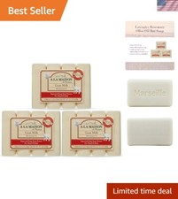 Luxury Unscented Hypoallergenic Bar Soap - Triple Milled, Moisturizing 12-Pack