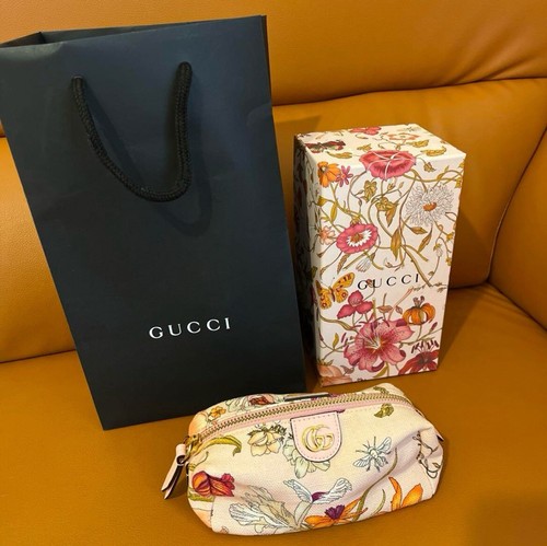 GUCCI Cosmetic Pouch Purse Flora Canvas Authentic 694 - Picture 10 of 19