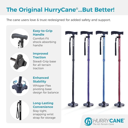 Foldable Walking Cane with T Handle - Adjustable Height, Compact & Portable - Picture 10 of 11