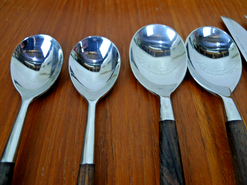 Posate vintage Mid-Century Hackman Finlandia 8 pezzi palissandro/acciaio Bertel Gardberg - Foto 4 di 9