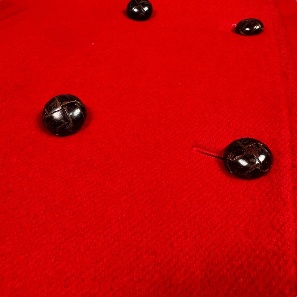 Jaqueta trench coat feminina vintage de lã 18 pinguins peito duplo feita nos EUA - Imagem 3 de 4