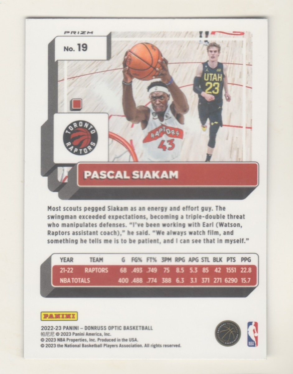 その他 Donruss Optic Pascal Siakam RC silver 2016-17 Donruss Optic Pascal Siakam Silver Holo Prizm Rookie