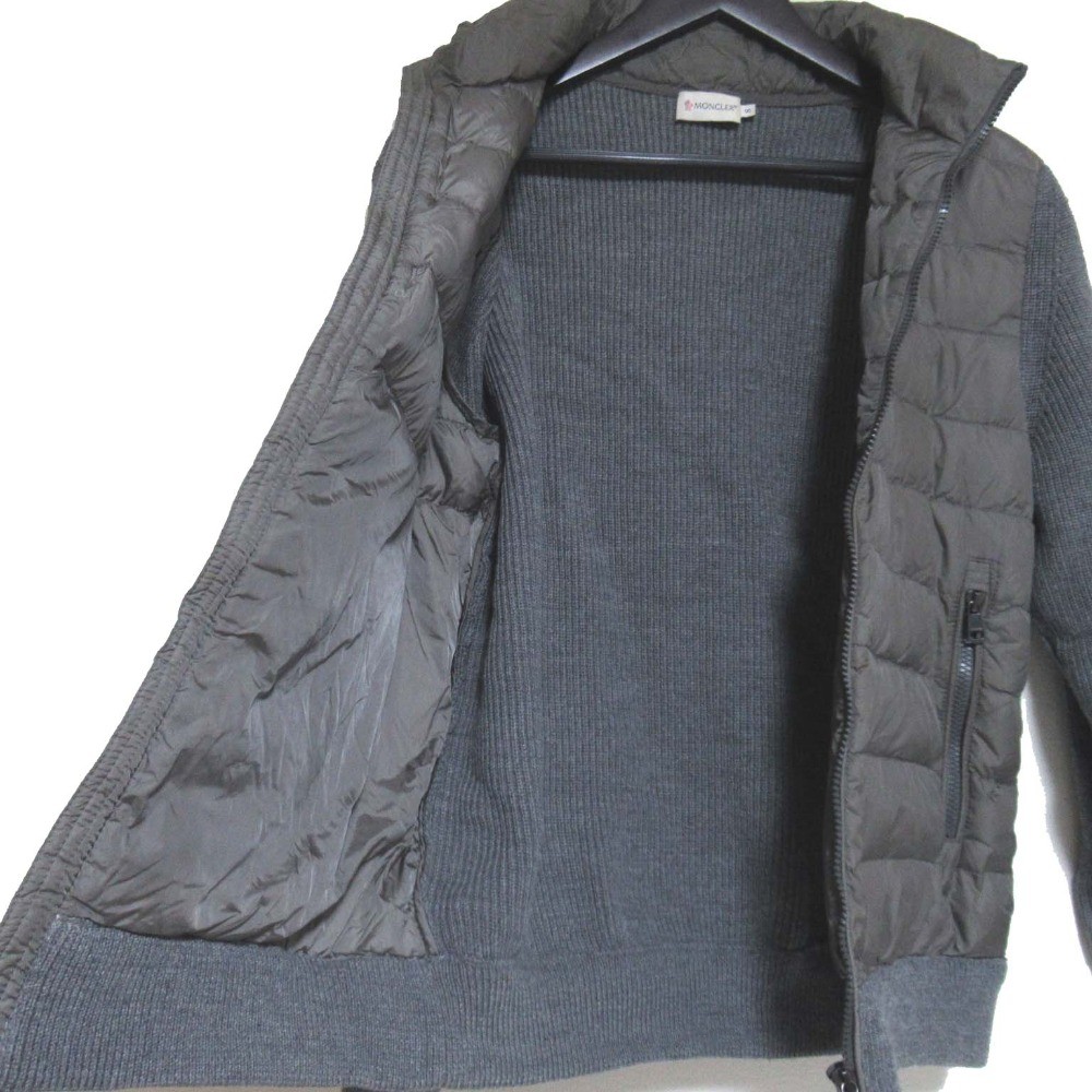MONCLER MAGLIONE TRICOT CARDIGAN グレー M MONCLER MAGLIONE TRICOT CARDIGAN Zip-up Down Jacket Size S