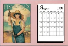 August 1993 Calendar 4x6" Postcard - Reprint of 1918 Hearst's Magazine Cover Art