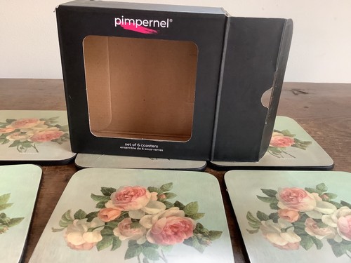 Posavasos Pimpinela Antigua Rosa Floral Corcho X 6 Nuevos, FREEPOST - Imagen 4 de 4