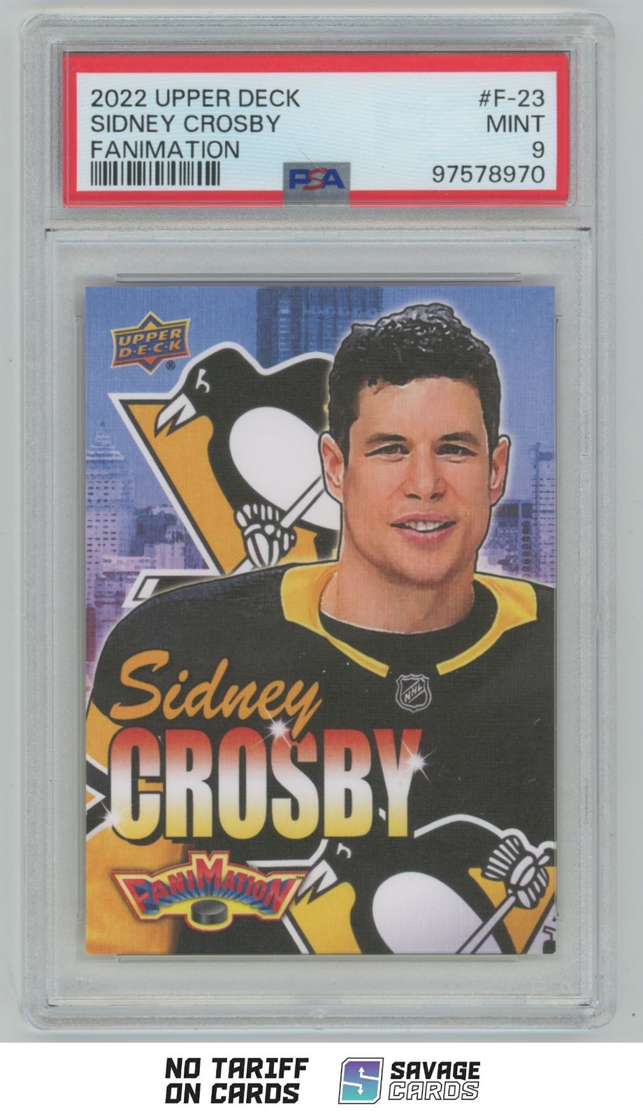 2022-23 Upper Deck Fanimation Sidney Crosby PSA 9 #F-23 Pittsburgh Penguins view 1