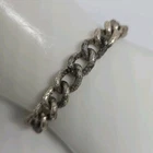 Vintage Sterling Silver Chain Bracelet Curb Link Spring Ring Clasp 27g 6.5"
