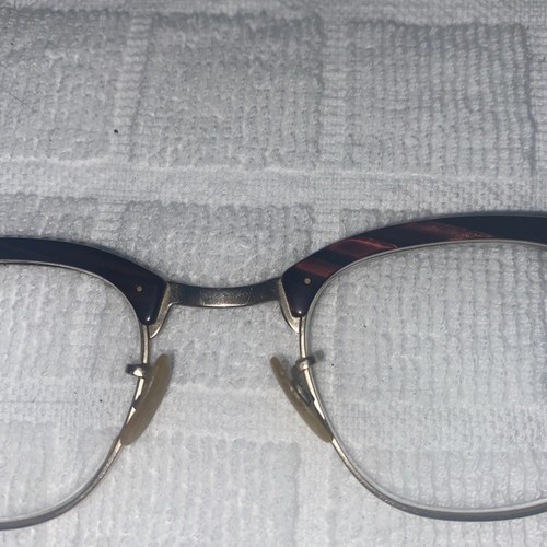 Vintage SHURON 6 LO 1/10 12KGF 24mm Half Horn Rim Eyeglasses Frames 46 - Picture 4 of 8