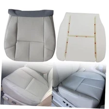  Driver Side Bottom Lower Replacement Leather Seat Cover Gray and Driver Foam 