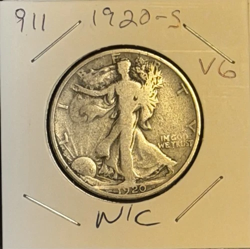 1920-S VG Walking Liberty Silver Half Dollar