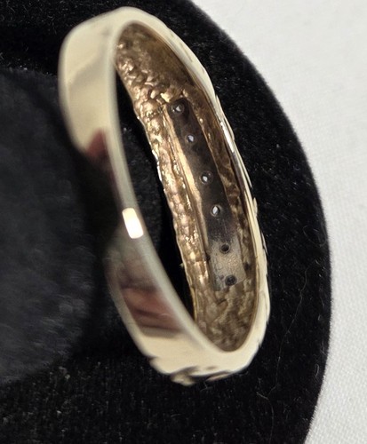 Men's and Women's Vintage 10k Gold Diamond Nugget Wedding Band Set Certified - Picture 8 of 14