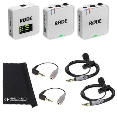 Rode Wireless GO Gen 3 Mikrofonsystem Weiss mit 2x Smartlav und 2x SC3 und Tuch - Bild 1 von 4