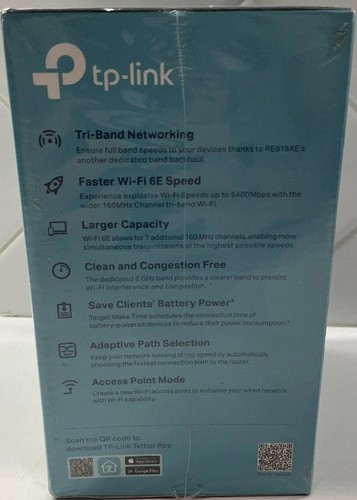 TP-Link - AXE5400 Tri-Band Mesh Wi-Fi 6E Range Extender - White - Afbeelding 4 van 4