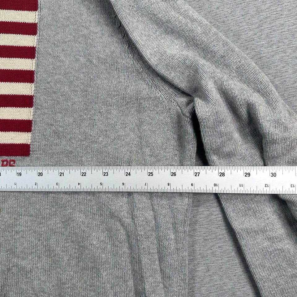 Suéter De Colección CHAPS Ralph Lauren Para Hombres 2XL Gris Bandera de Estados Unidos Cuello Redondo Y2K Foto 4 de 4
