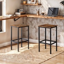 Vintage Set of 2 Bar Stools Tall Kitchen Stools Breakfast High Chair 40*30*65cm