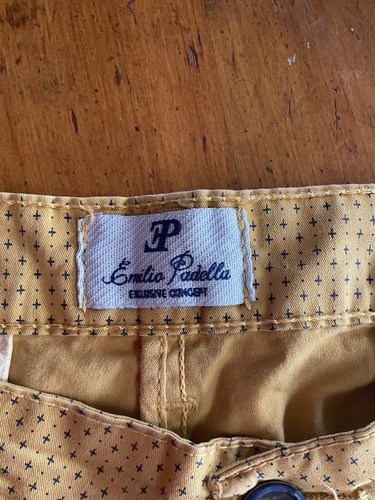 Emilio Padella Chino Shorts Khaki Pattern Cotton Made In Italy Sz 36 - Picture 6 of 16