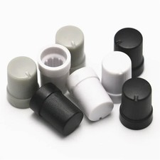 10 Pcs Plastic 0.24 in Potentiometer Knobs Set Gray White Black (0.39 x 0.55 in)