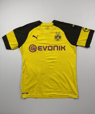 Borussia Dortmund Jersey Mens Large Yellow Soccer BVB EVONIK Sponsor Puma