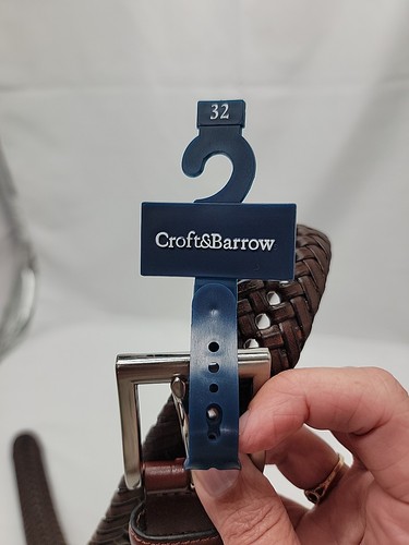 Mens Croft & Barrow Brown Leather Trim Braided Belt Size 32 NWT - Picture 2 of 5