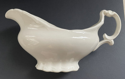 KT&K Co Gravy Boat  White Porcelain Antique Vintage Pottery Made in America