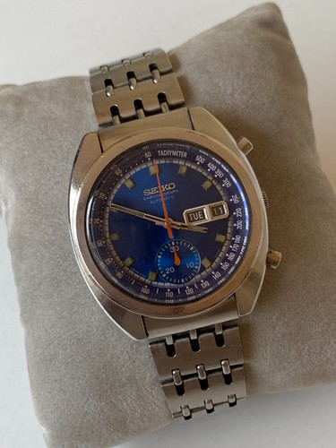 1969 Vintage Seiko Bruce Lee Deep Blue Chronograph Watch Automatic Men 6139-6010 - Picture 7 of 24