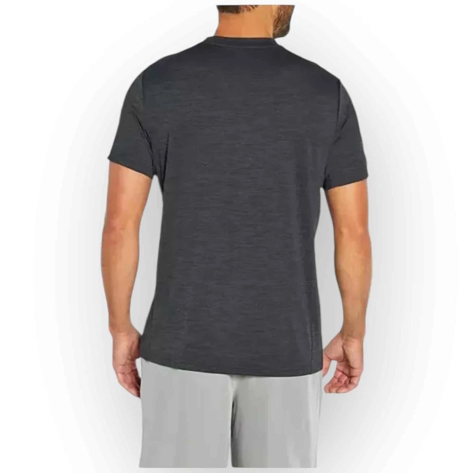 Camiseta activa que absorbe la humedad manga corta Gap Fit para hombre, ébano jaspeado 665S Foto 4 de 4