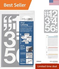 Self-Adhesive Water-Resistant Numbers - 3 Inches High, White Vinyl - 10 Pack