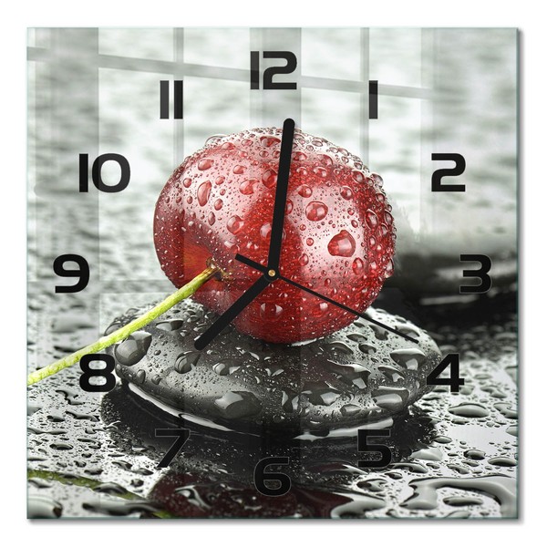 Stilvolle Wanduhr Mit Leisem Uhrwerk Kirsche Im Regen Schwarze Zeiger 30X30 Cm-image