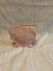Vtg 40s Nelson McCoy Pink Heart Vase/Planter w/Roses & Bow Pottery