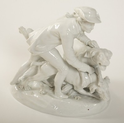 Royal Vienna Blanc De Chine Porcelain (HSE/JSF6) Hunter & Hounds 19th C - READ
