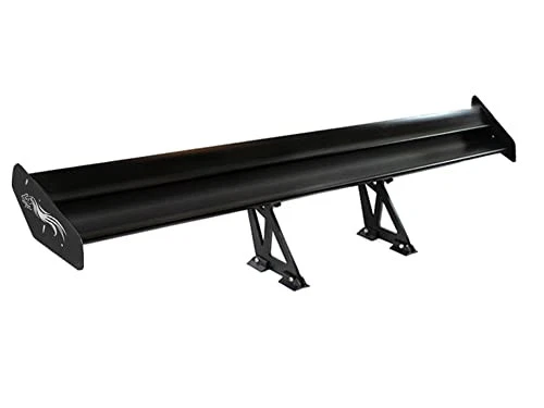 Rtunes Racing 55" Tipo V ajustável GT deck duplo alumínio spoiler asa PRETO - Imagem 2 de 4